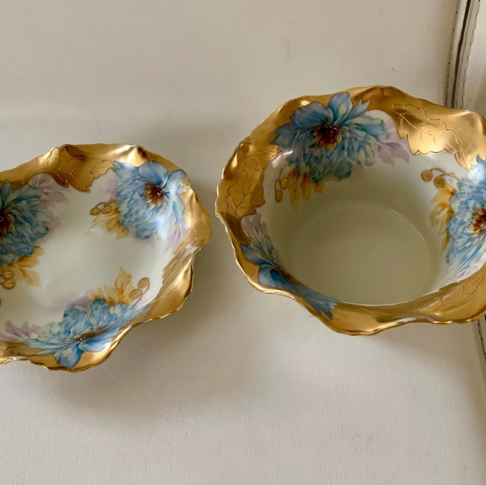 Vintage Bawo & dotter elite works limoges France 2 Bowls